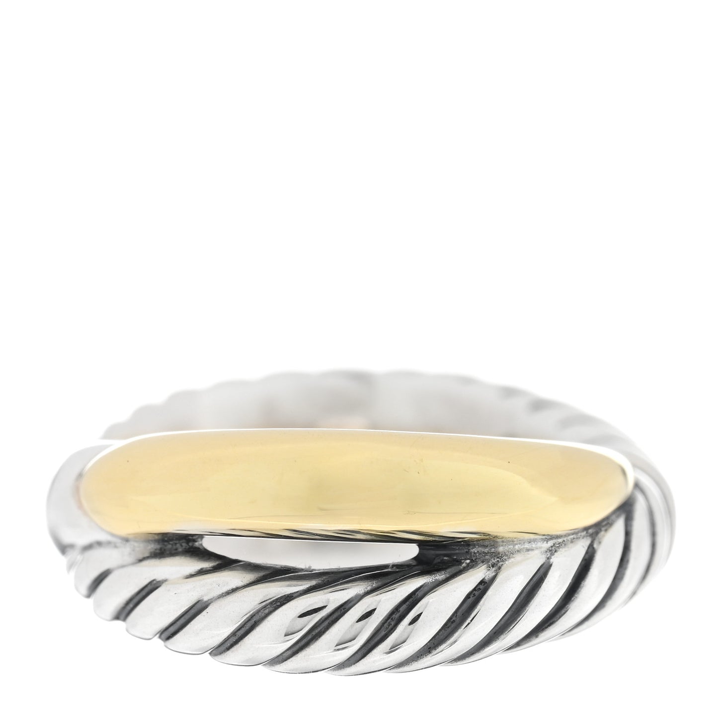 Sterling Silver 18K Yellow Gold Crossover Ring 54 7