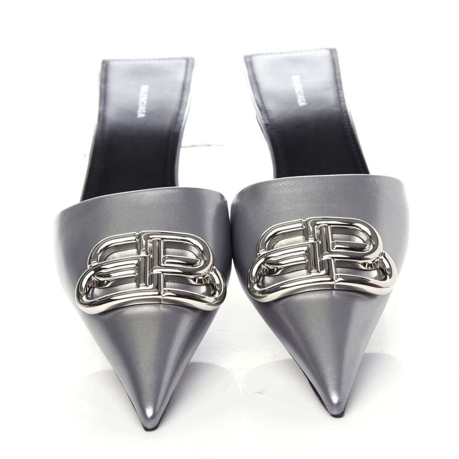 Balenciaga Calfskin BB Pointy Toe Mule 36 Gray 5 of 11