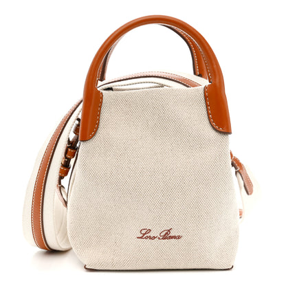 Loro Piana Cotton Linen Calfskin Micro Bale Bag Natural Warm Tan 1 of 9