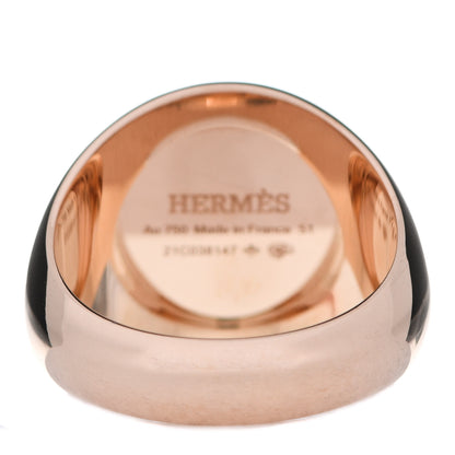 Hermes 18K Rose Gold PM Ex-Libris Signet Ring 51 5.75 4 of 6
