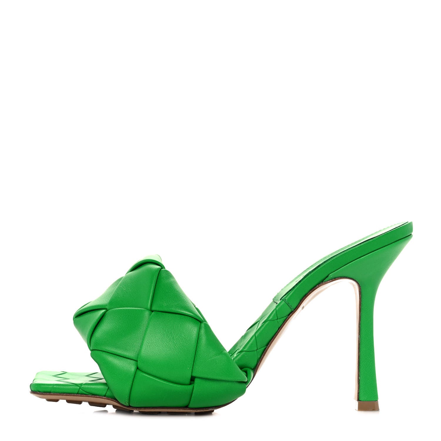 Bottega Veneta Nappa Maxi Intrecciato Lido 90mm Mule Sandals 38 Grass 1 of 8