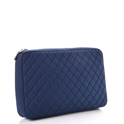 Chanel Nylon Quilted Laptop Case Blue 3 of 8