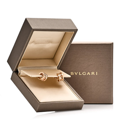 Bulgari 18K Rose Gold Diamond B.Zero1 Legend Hoop Earrings 6 of 6