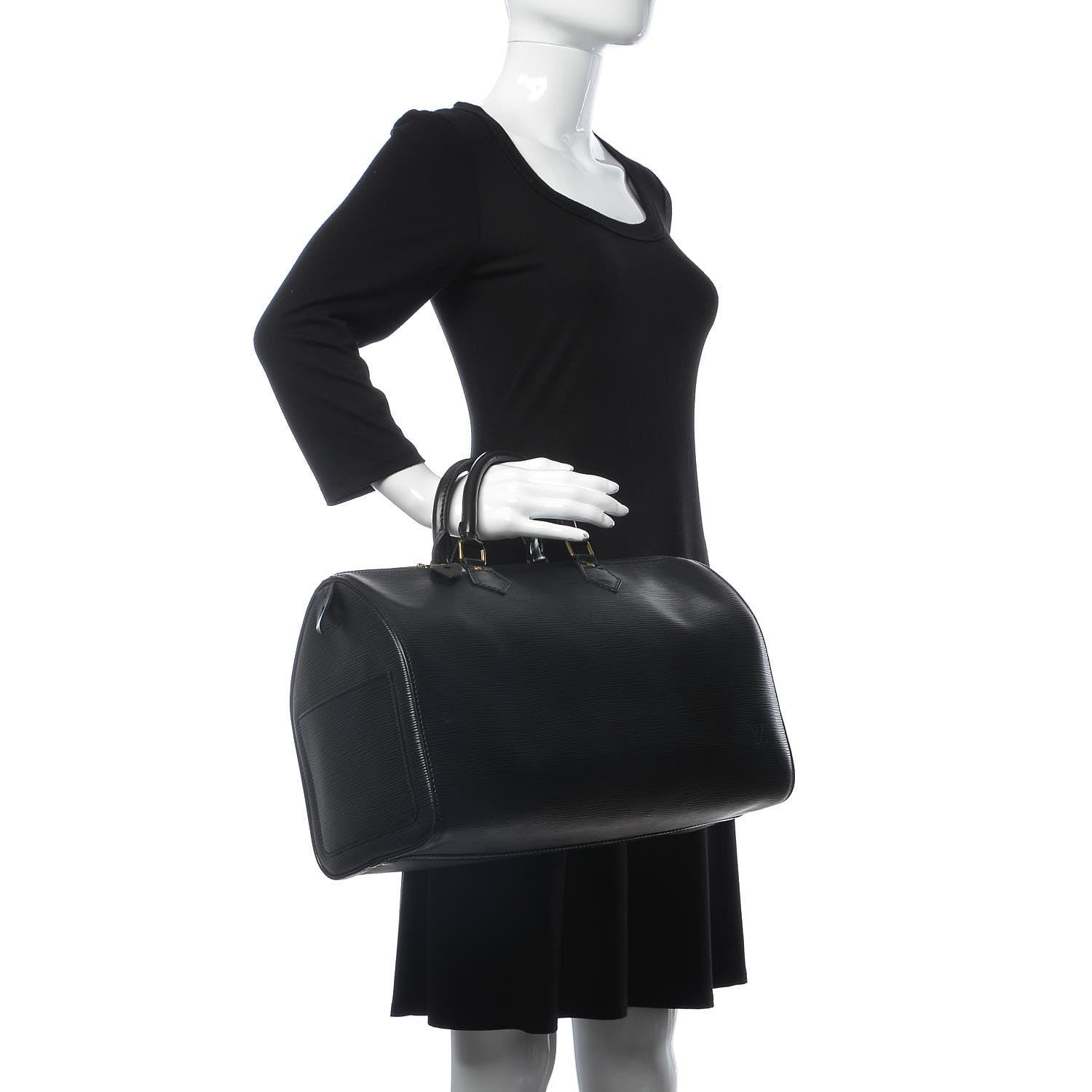 Louis Vuitton Epi Speedy 35 Black 2 of 8