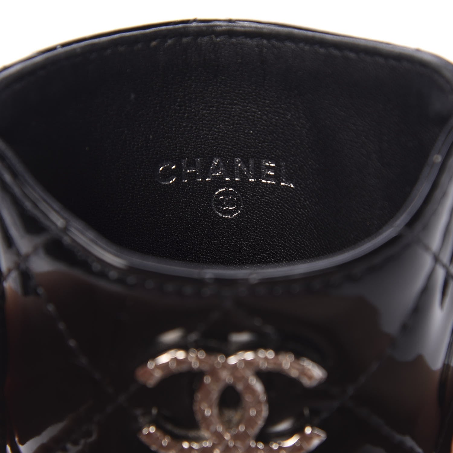 Chanel Patent Quilted Brilliant iPhone Case Black 7 of 10