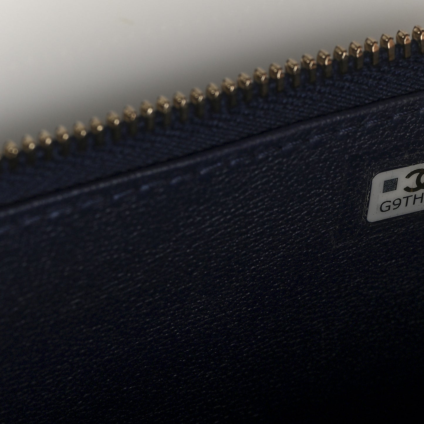 Lambskin Quilted Small Charming Top Handle Vanity Case With Chain Navy Blue
