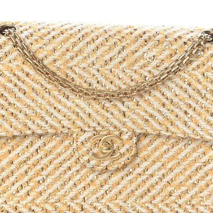 Chanel Fabric Medium Single Flap Beige Gold 8 of 10