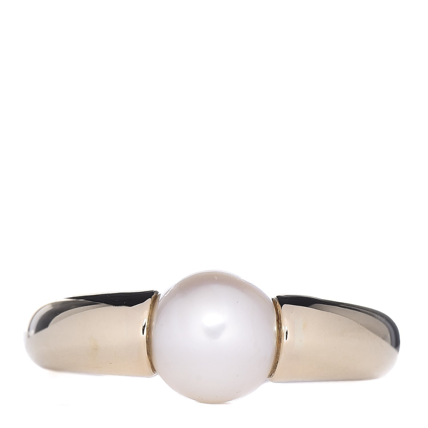 Cartier 18K Yellow Gold Pearl 8mm Cocktail Ring 47 4 1 of 8