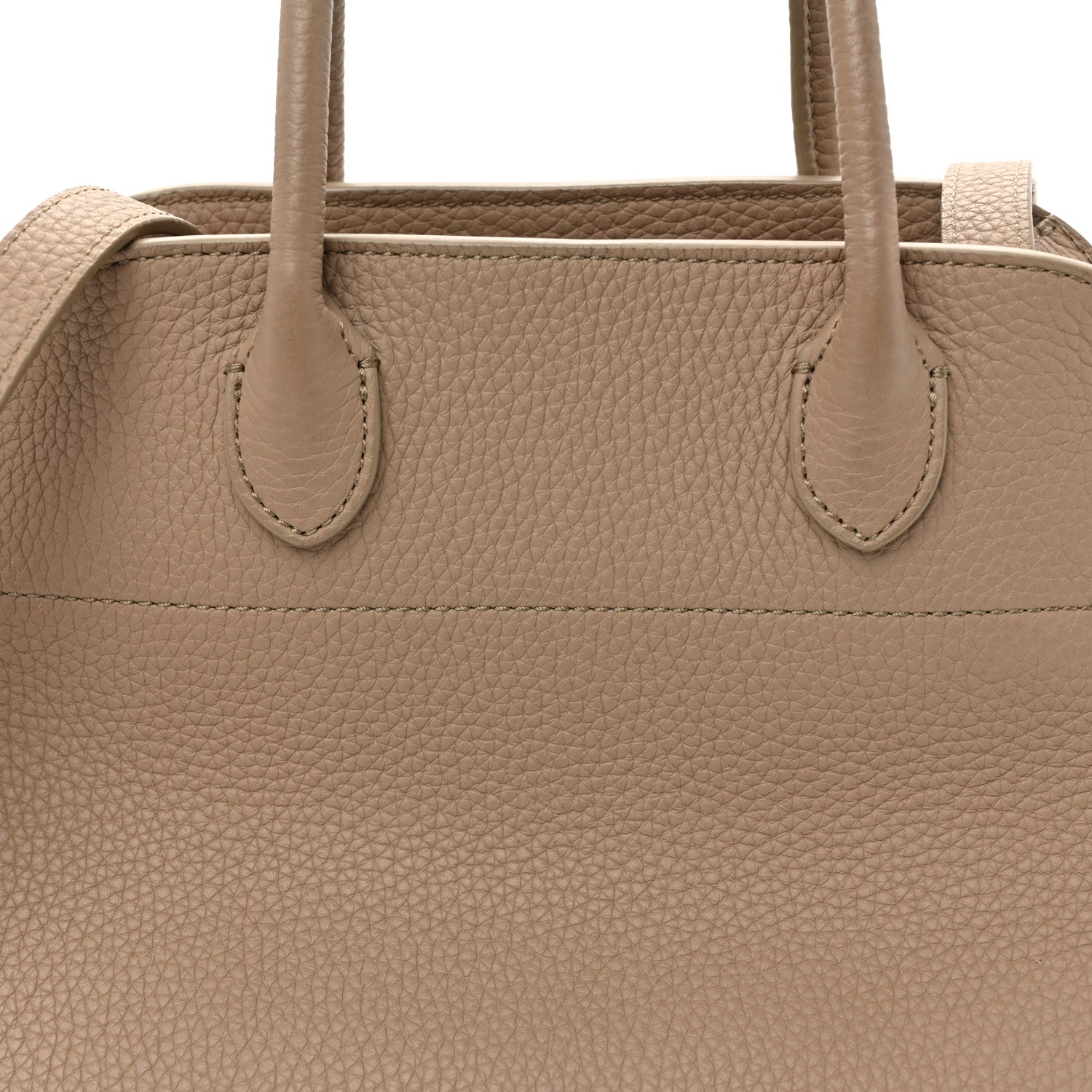 The Row Grained Calfskin Soft Margaux 10 Bag Dark Taupe 7 of 9