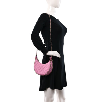 Chanel Lambskin Quilted Chain Around Hobo Pink 2 of 11