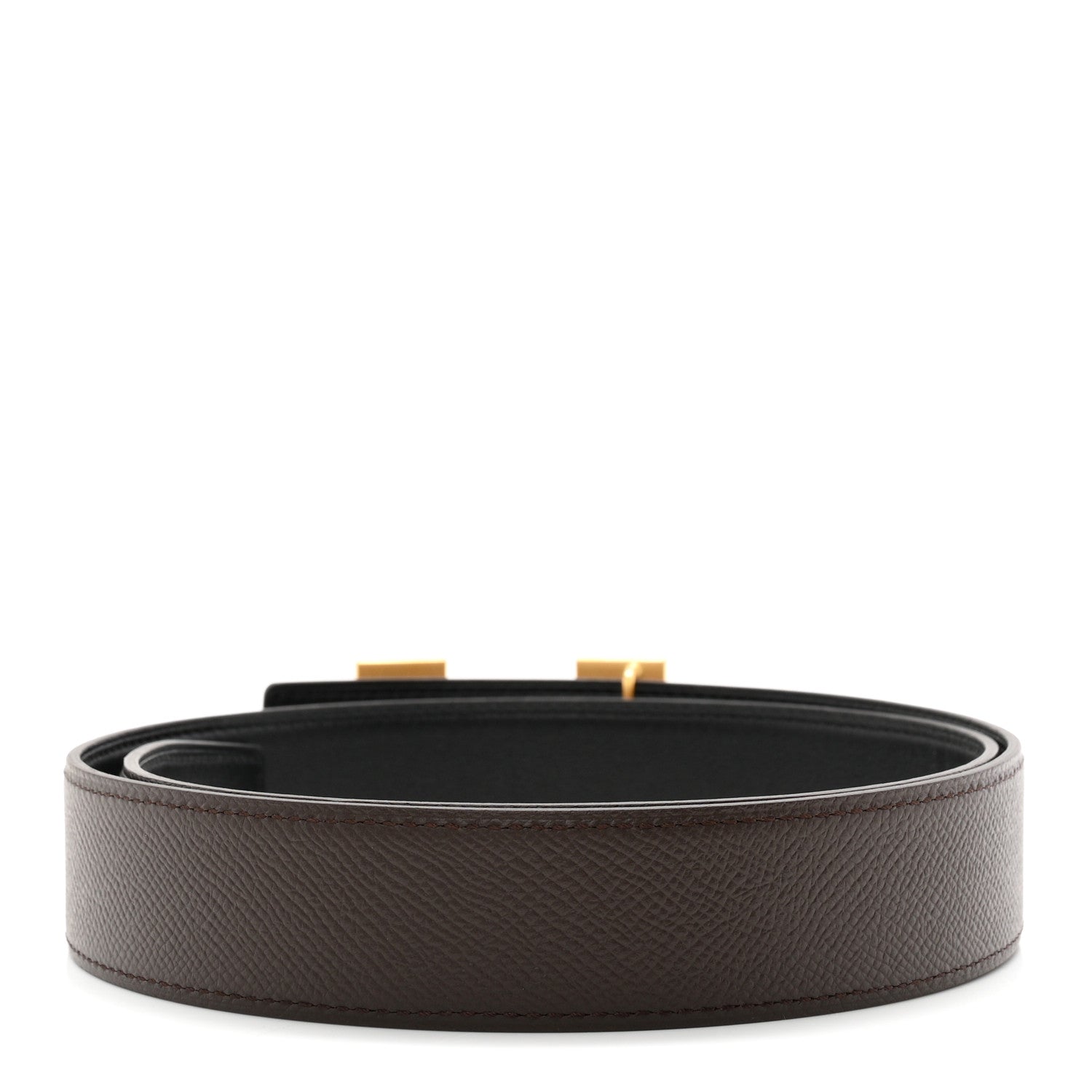 Hermes Epsom Swift 32mm H Belt 80 Chocolate Black 2 of 6
