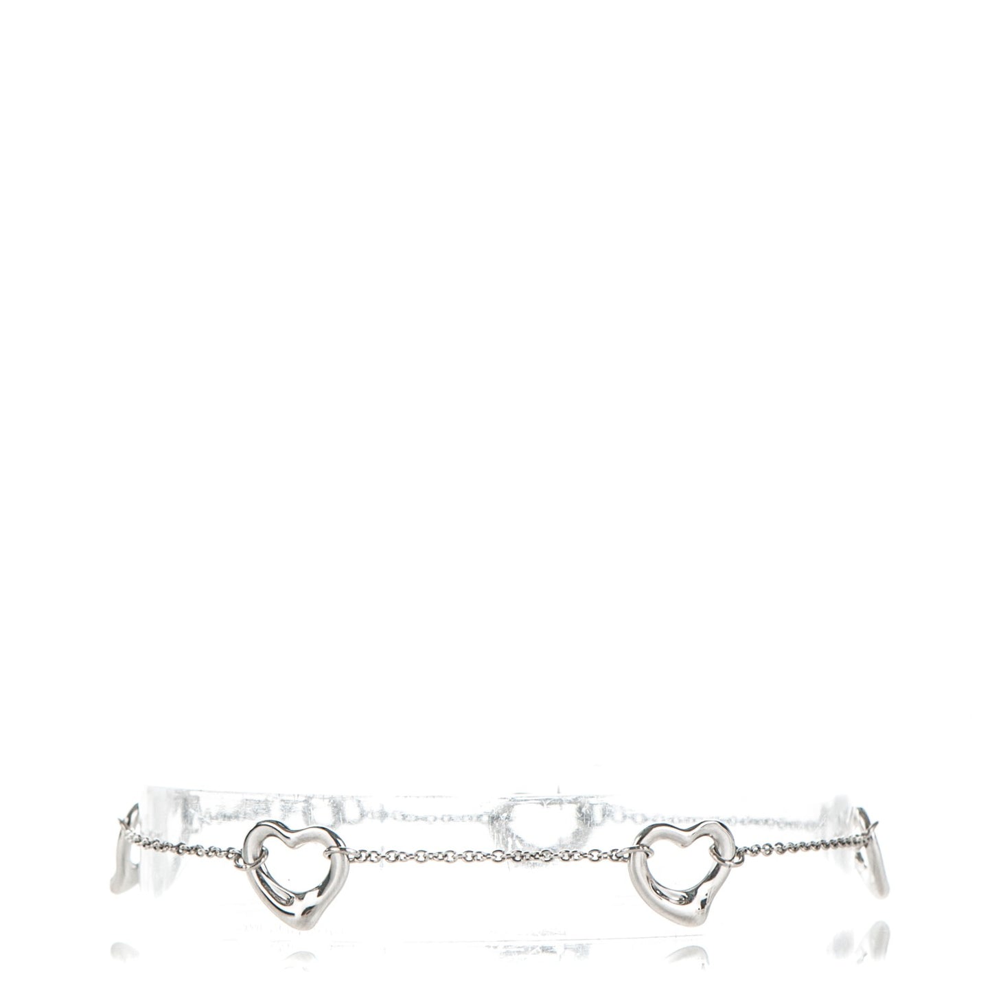 Platinum Elsa Peretti Open Heart Charm Bracelet
