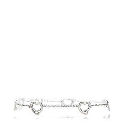 Tiffany Platinum Elsa Peretti Open Heart Charm Bracelet 1 of 6