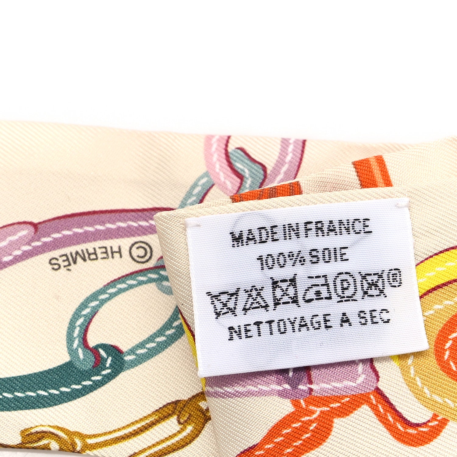 Hermes Silk Brides De Gala Applique Pique Twilly  Creme Orange Jaune 3 of 4
