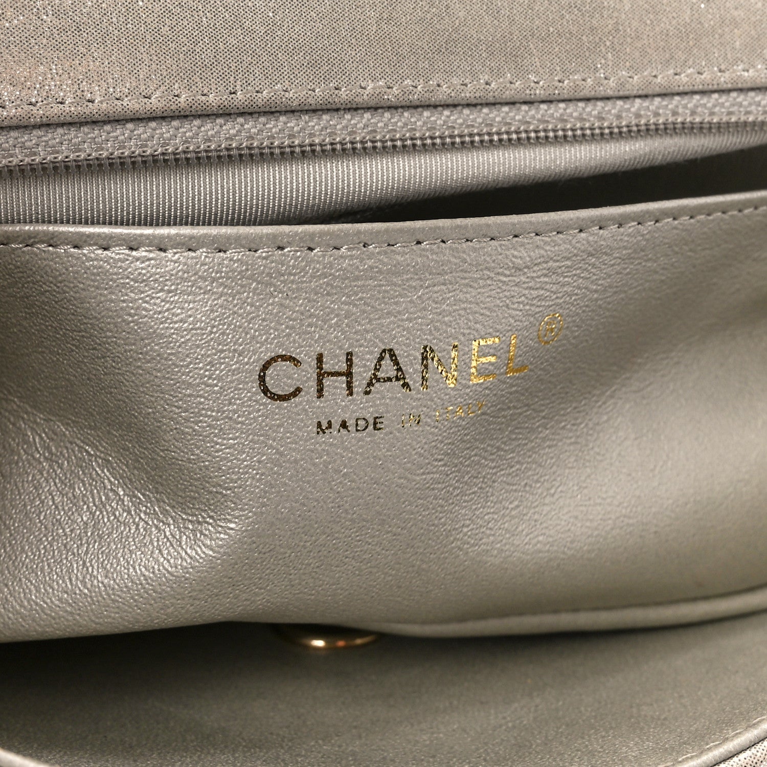 Chanel Iridescent Calfskin Quilted Mini Rectangular Flap Light Gold 6 of 11