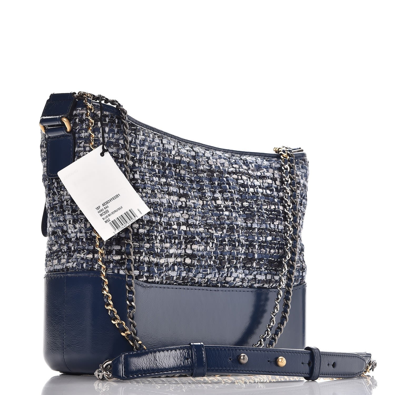 Chanel Tweed Calfskin Medium Gabrielle Hobo Blue 3 of 8