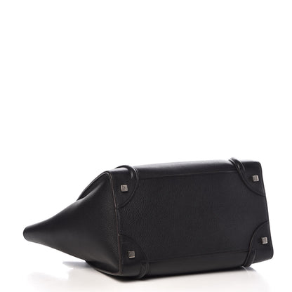 Celine Drummed Calfskin Mini Luggage Black 4 of 10