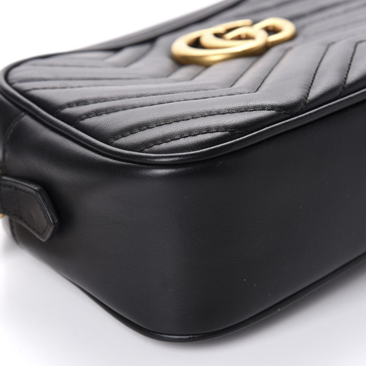 Gucci Calfskin Matelasse Small GG Marmont Chain Shoulder Bag Black 6 of 11