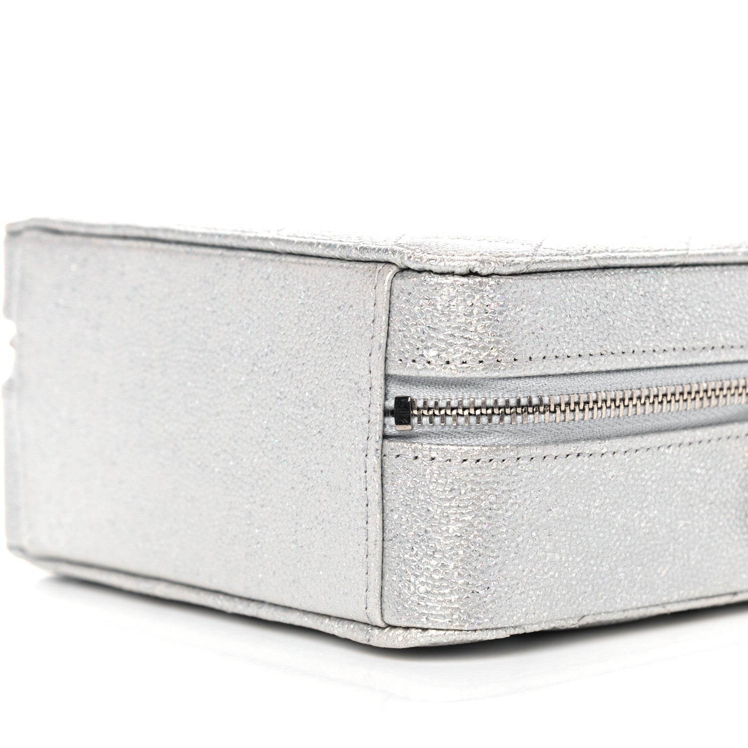 Chanel Metallic Caviar Quilted Camera Bag Silver 10 of 12