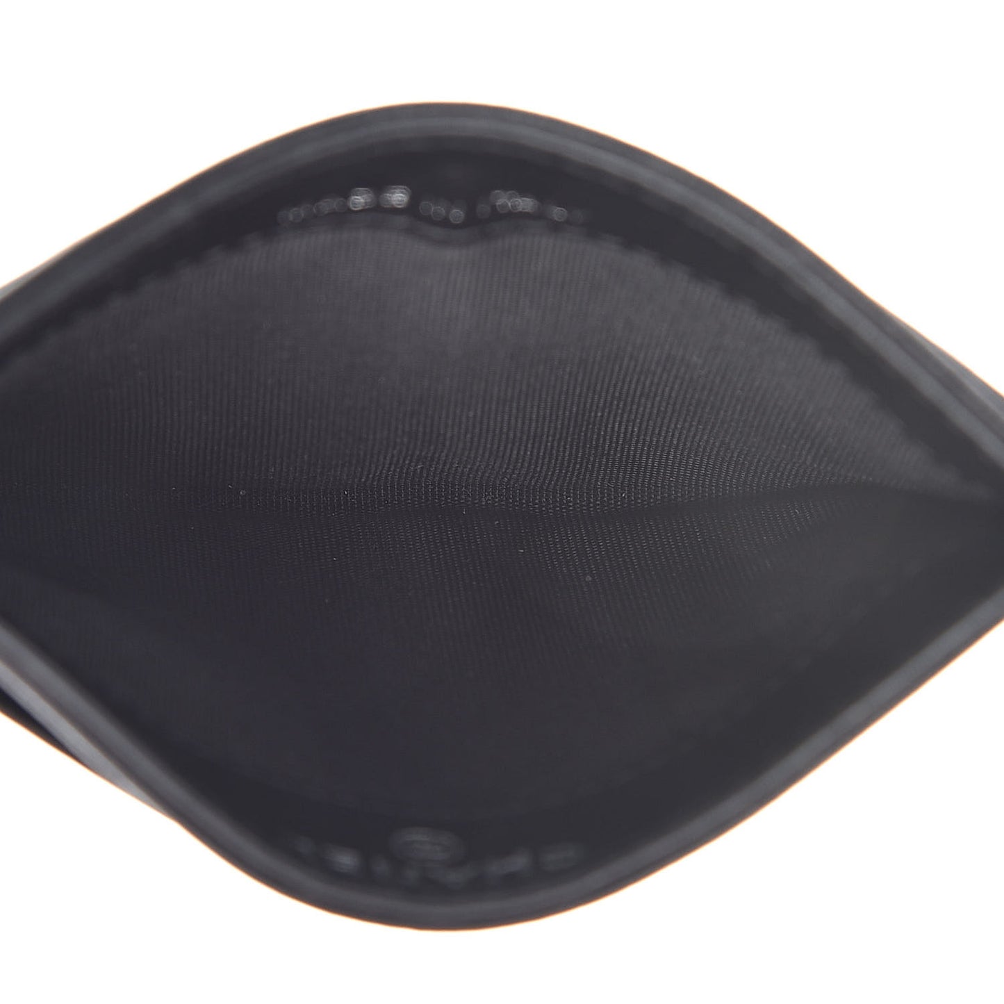 Lambskin Camellia Embossed Card Holder Black