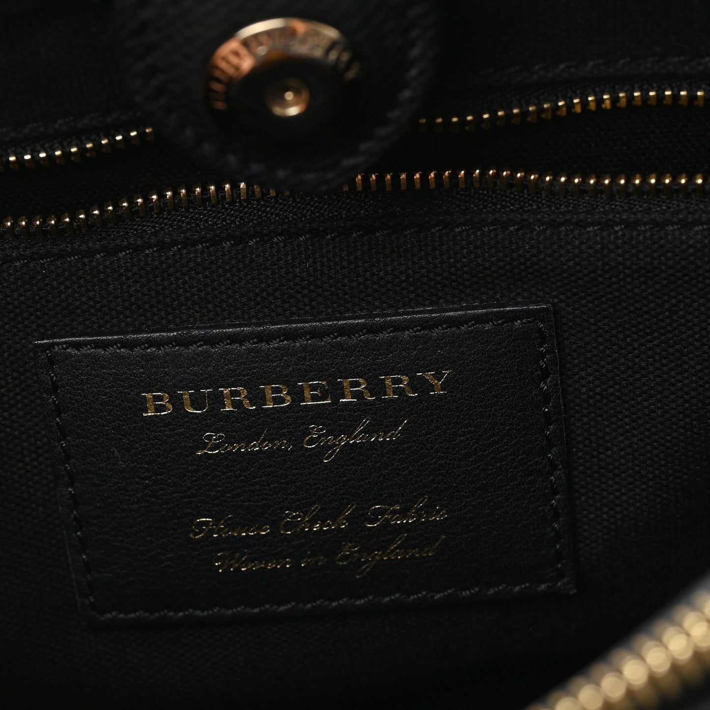 Derby Calfskin House Check Medium Banner Tote Black