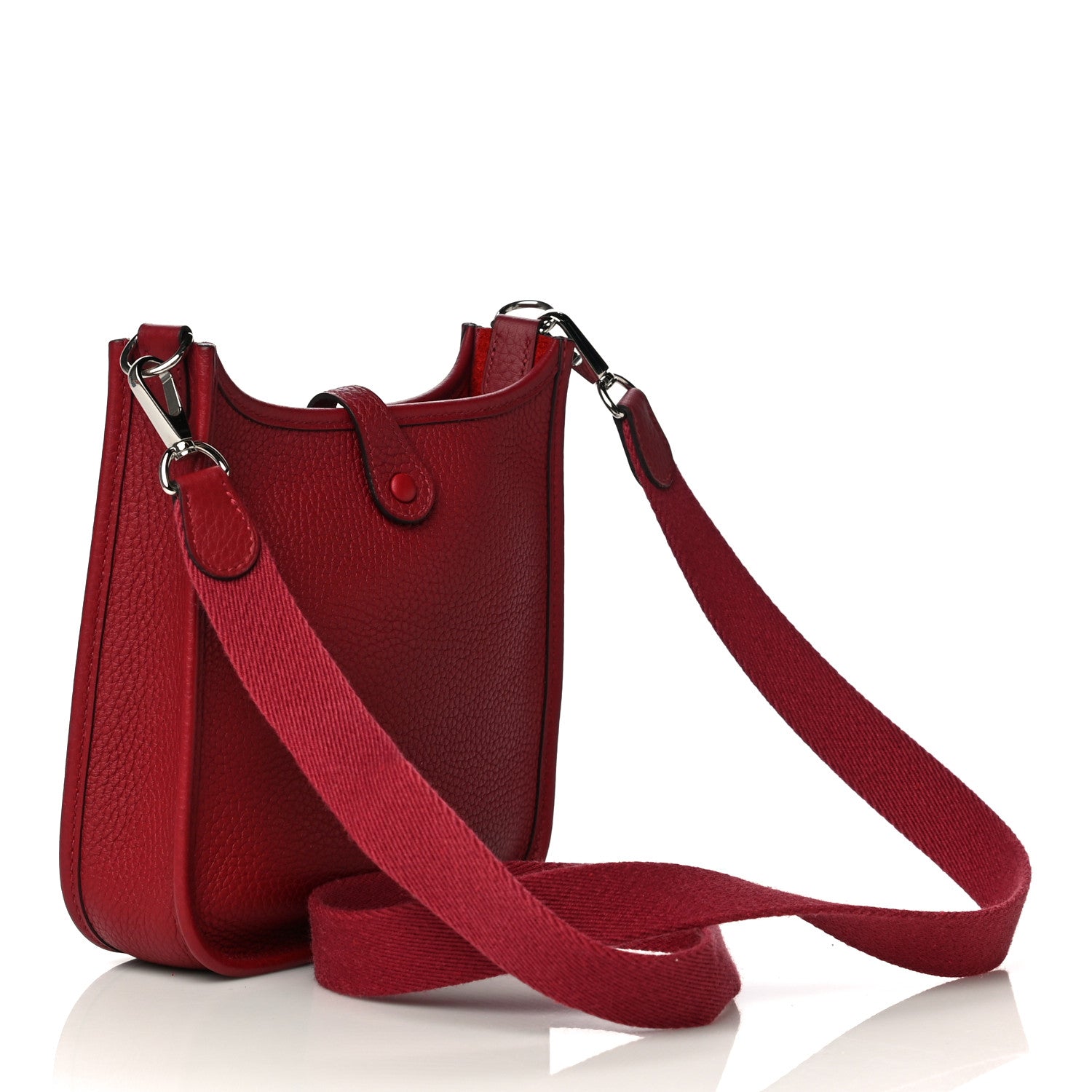 Hermes Taurillon Clemence Evelyne TPM Rouge Grenat 2 of 10