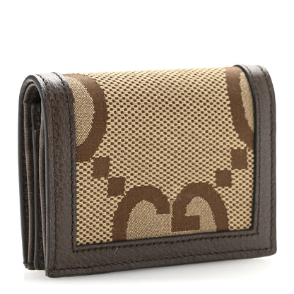 Gucci Monogram Jumbo GG Textured Dollar Calfskin Diana Card Case Wallet Camel Ebony New Acero 3 of 8