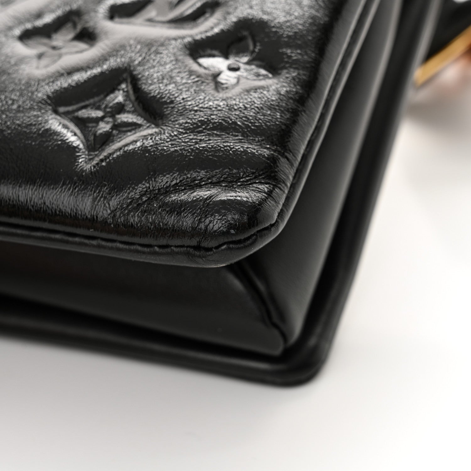 Louis Vuitton Glazed Lambskin Embossed Monogram Coussin PM Black 10 of 10