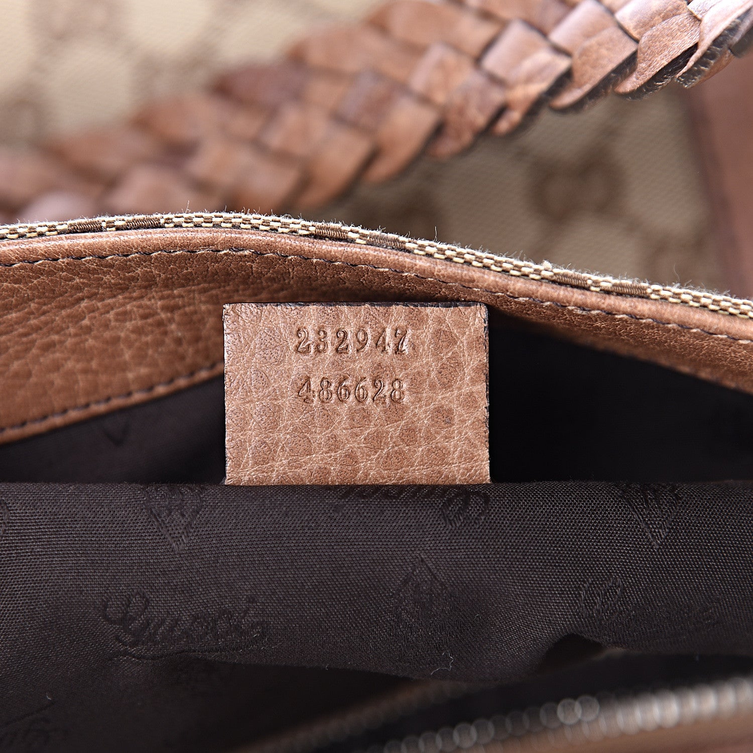 Gucci Monogram Medium Bamboo Bar Tote Brown 9 of 10