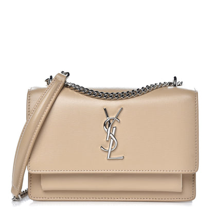 Saint Laurent Calfskin Monogram Sunset Chain Wallet Nude Powder 1 of 7