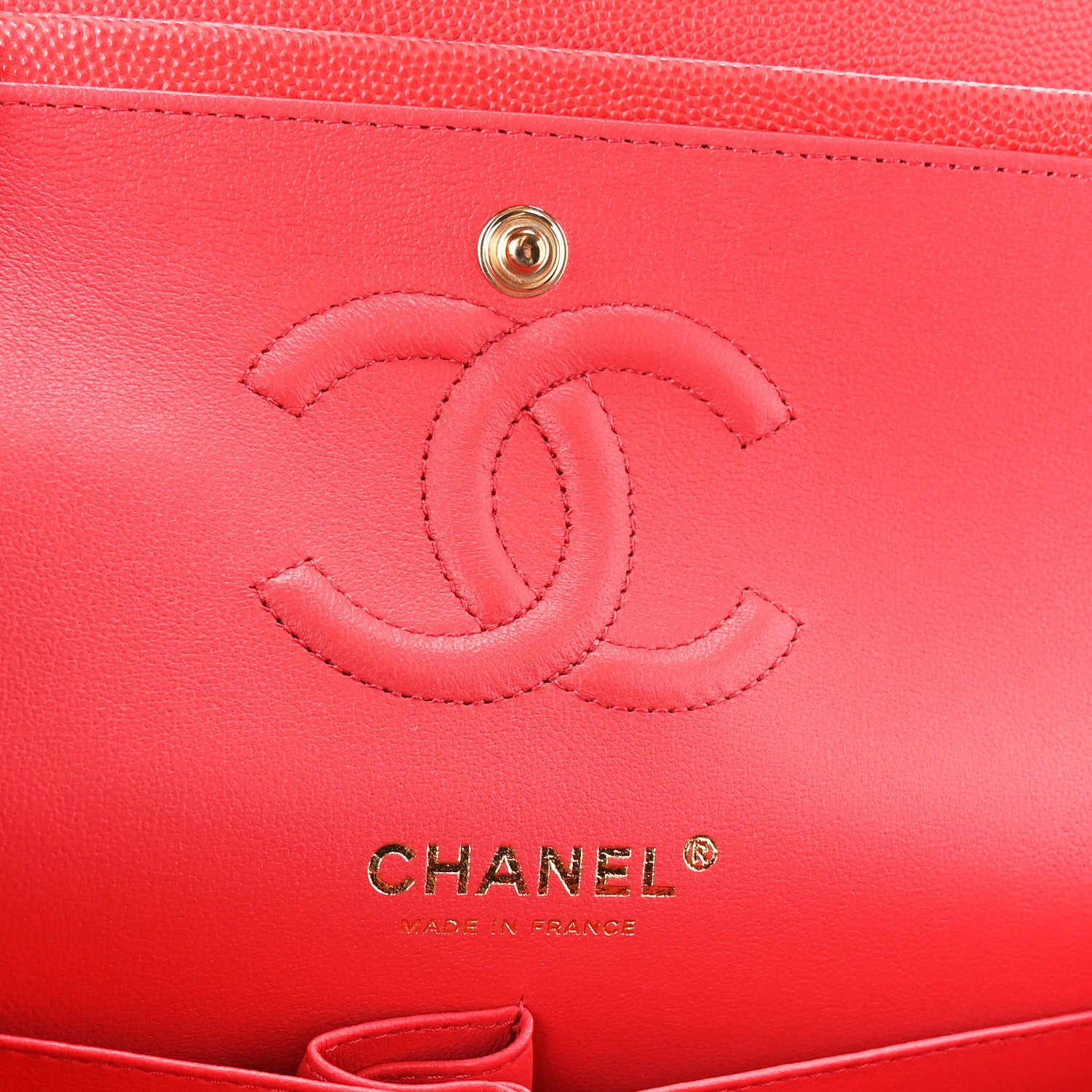 Chanel Caviar Quilted Small Double Flap Red 6 of 12