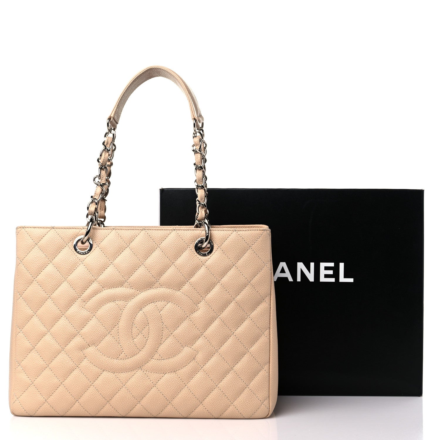 Chanel Caviar Quilted Grand Shopping Tote GST Beige 13 of 13