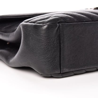 Saint Laurent Sheepskin Matelasse Chevron Monogram Large College Satchel Black 6 of 23