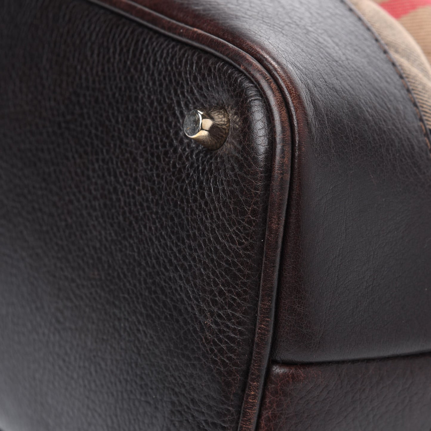 House Check Quilted Tote Brown