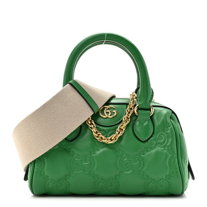 Gucci Calfskin GG Matelasse Mini Bowler Bag Spring Green Natural 1 of 10
