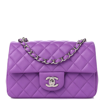Chanel Lambskin Quilted Mini Rectangular Flap Purple 1 of 9
