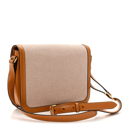 Valentino Garavani Smooth Calfskin Canvas 9to5 Shoulder Bag Natural Golden 3 of 9