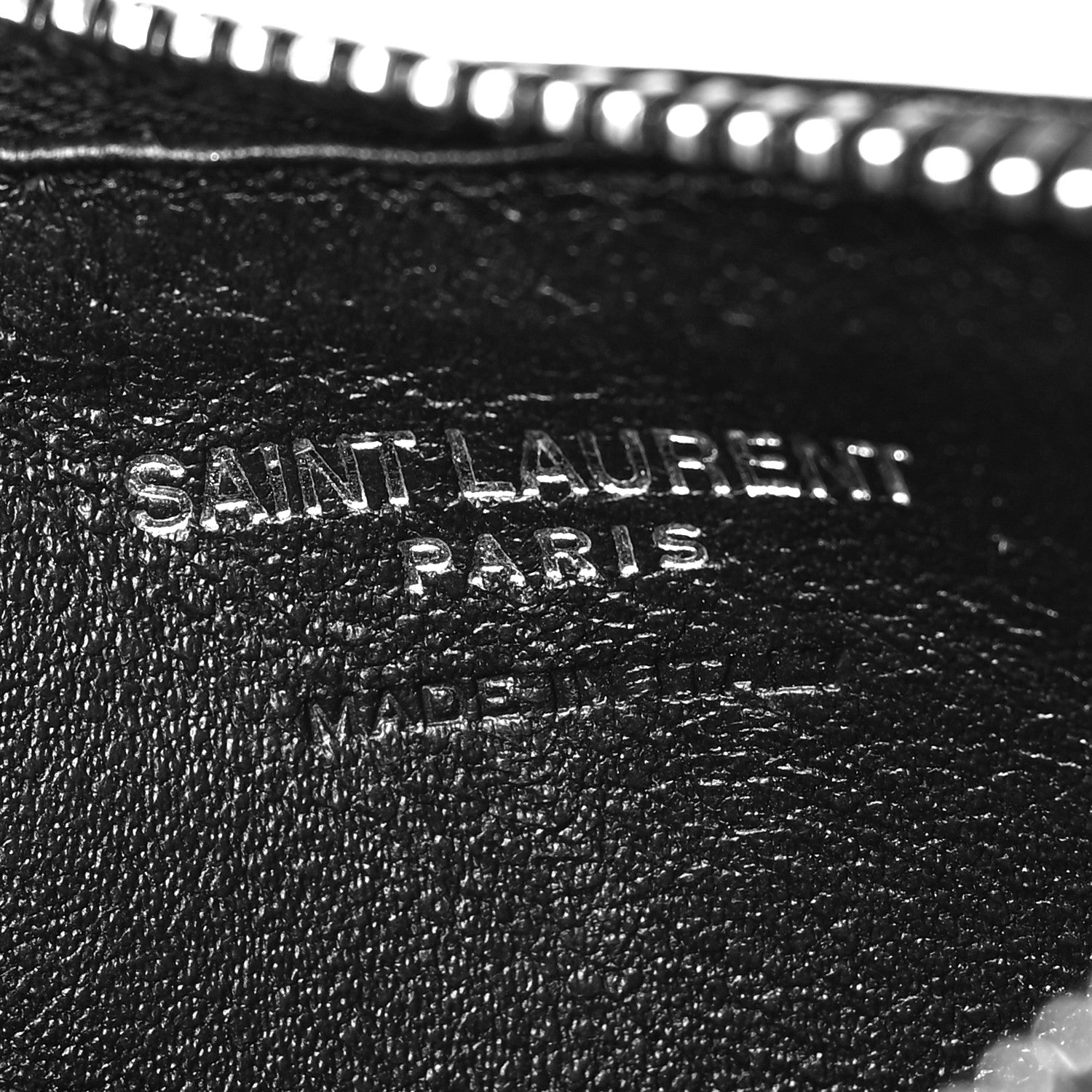 Saint Laurent Monogram Grain de Poudre 5 Fragments Zip Pouch Card Holder Black 6 of 11