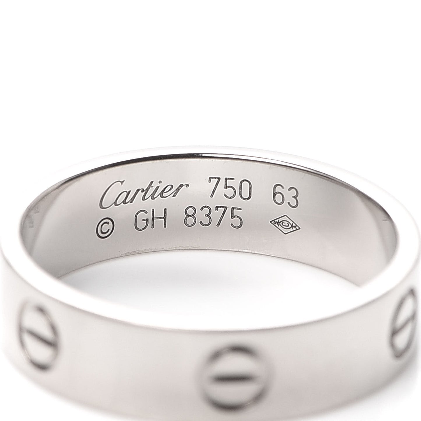 18K White Gold 5.5mm LOVE Ring 63 10.25