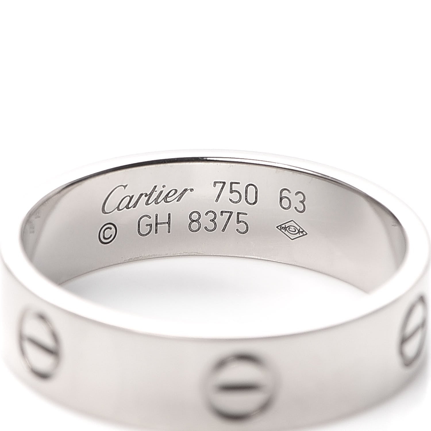 Cartier 18K White Gold 5.5mm LOVE Ring 63 10.25 4 of 4