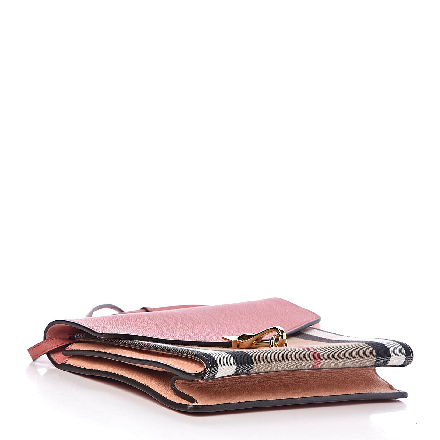 Derby Calfskin House Check Small Macken Crossbody Bag Copper Pink