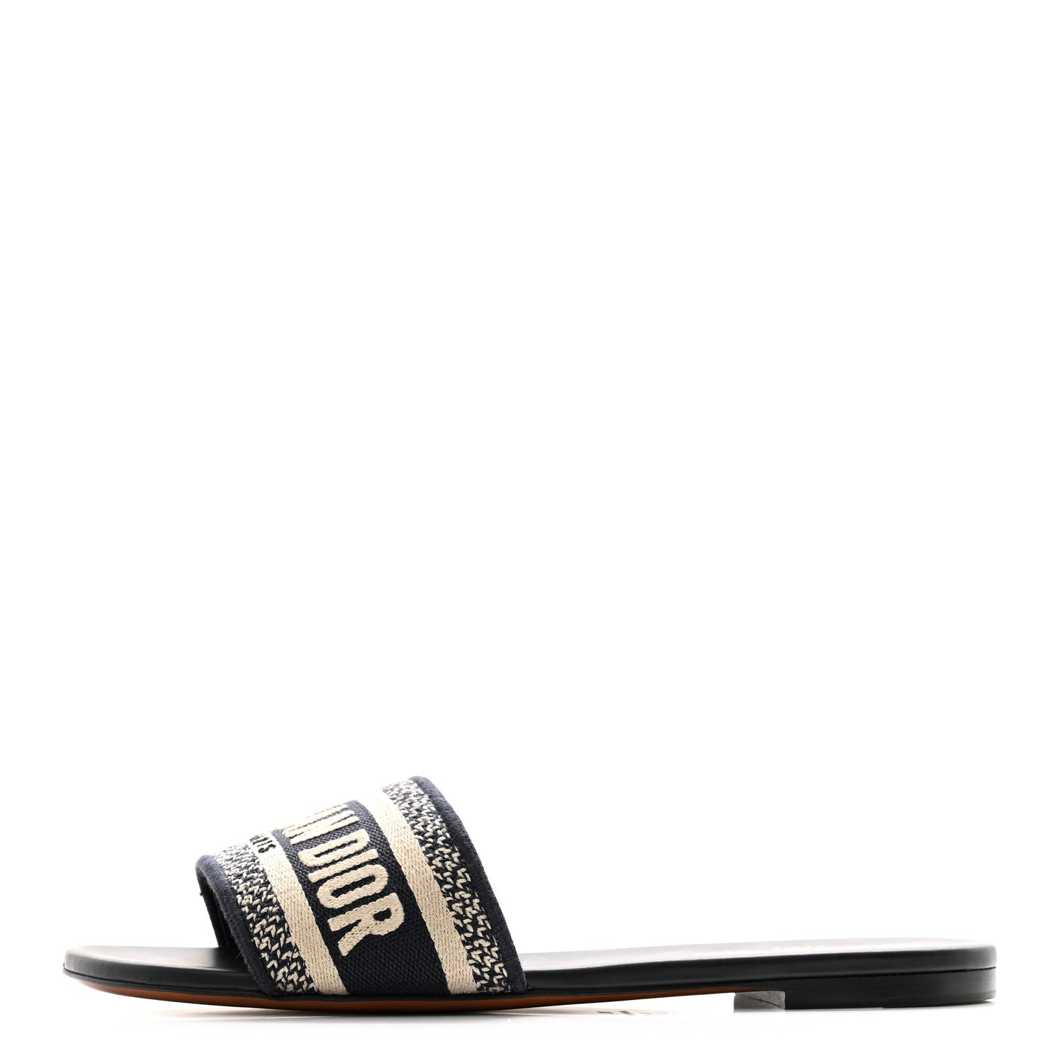 Christian Dior Canvas Embroidered Dway Mules Slide Sandals 39 Deep Blue 1 of 9