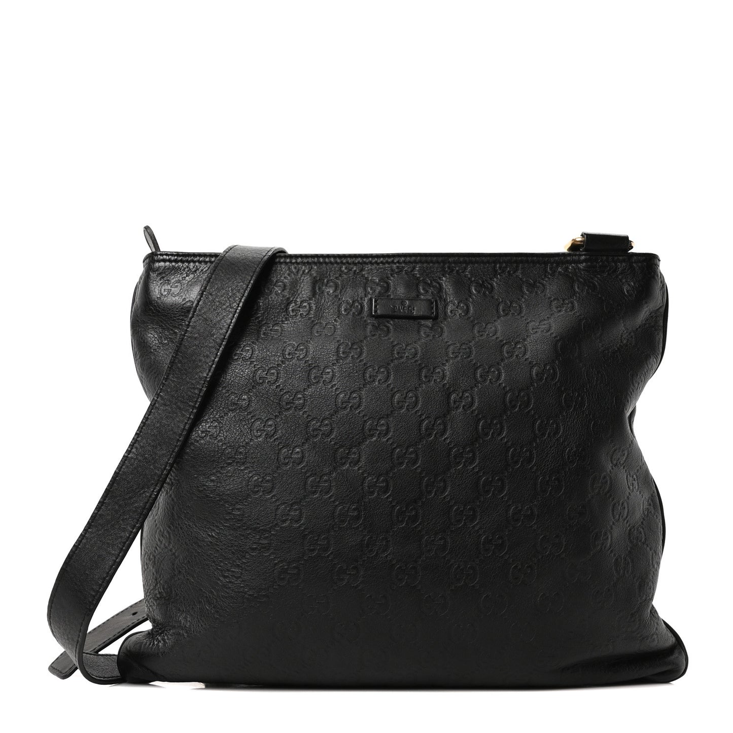 Guccissima Medium Flat Messenger Bag Black