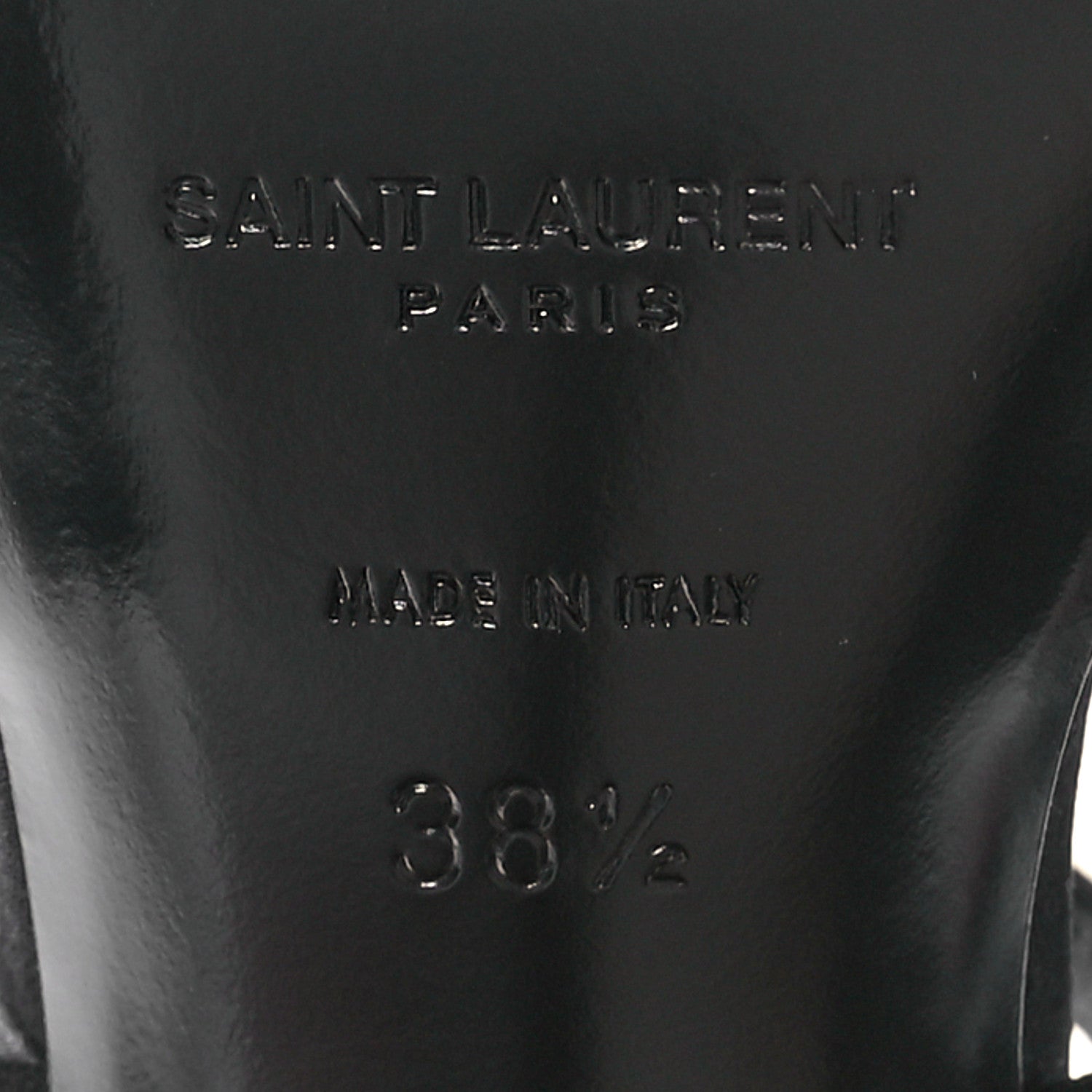 Saint Laurent Crepe Satin Crystal Logo Jerry 110 Ankle Strap Sandals 38.5 Black 7 of 8