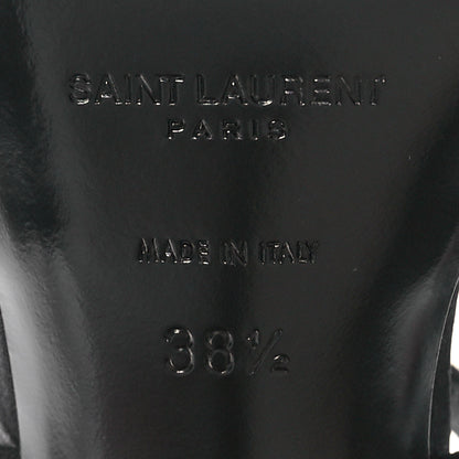 Saint Laurent Crepe Satin Crystal Logo Jerry 110 Ankle Strap Sandals 38.5 Black 7 of 8