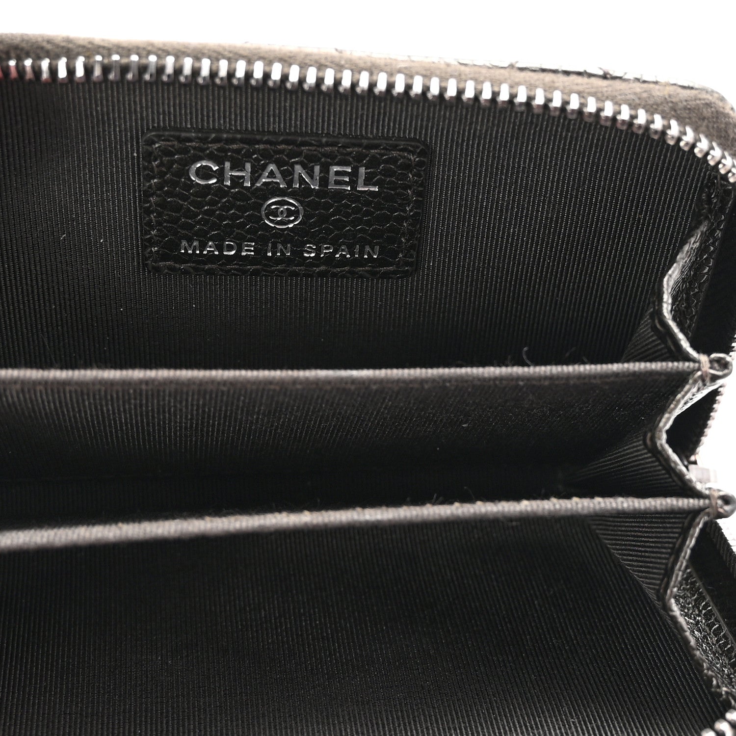 Chanel Caviar Quilted Zip Coin Purse Dark Charcoal 5 of 8