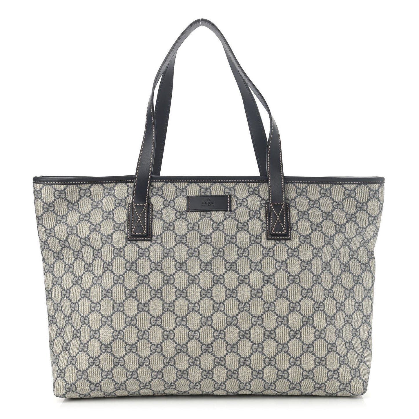 GG Supreme Monogram Medium Zippered Shopping Tote Navy