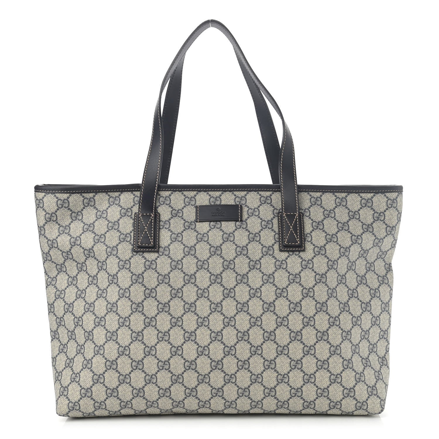 Gucci GG Supreme Monogram Medium Zippered Shopping Tote Navy 1 of 10