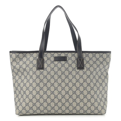 Gucci GG Supreme Monogram Medium Zippered Shopping Tote Navy 1 of 10