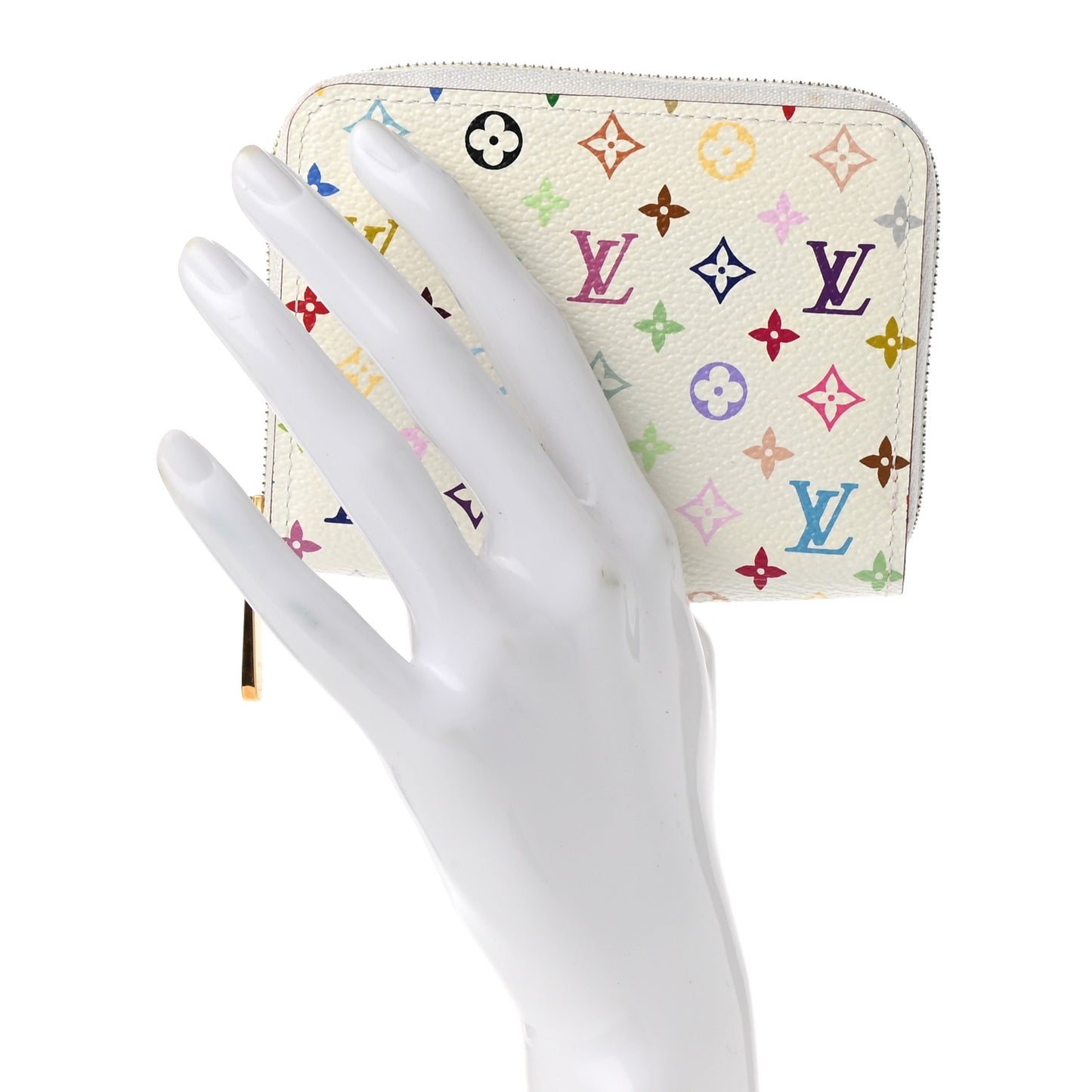 Monogram Multicolor Zippy Coin Purse Wallet White Litchi